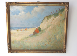 J. van der Bilt (1882-1943) strandgezicht Scheveningen 1933