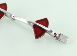 Zilveren armband palmbladeren met carneool