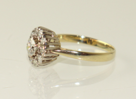 Vintage gouden rozetring met briljant geslepen diamanten