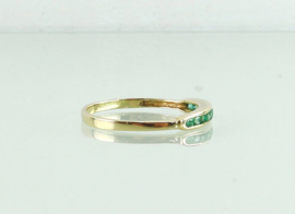 Gouden ring rijring 18 karaat met smaragd