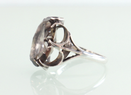 Vintage zilveren ring rookkwarts Londen, 1977