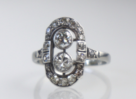 Antieke Art Deco gouden ring met diamanten