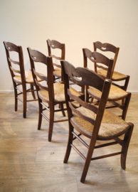 Set van 6 antieke boerenstoelen