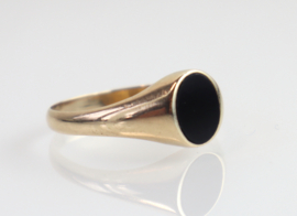 Vintage gouden ring, zegelring, met onyx