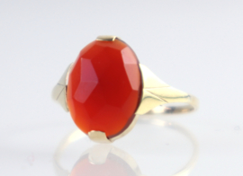 Art Deco gouden ring met carneool