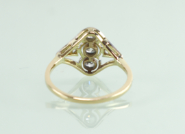 Antieke gouden ring oudslijpsel diamanten Art Deco