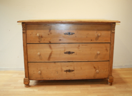 Antieke grenenhouten Hollandse commode