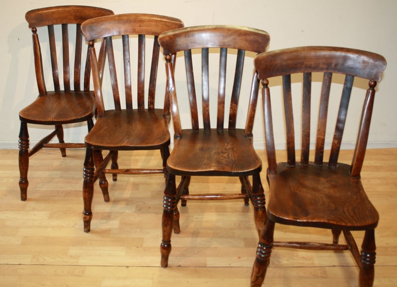 Set antieke Lathback stoelen antique chairs