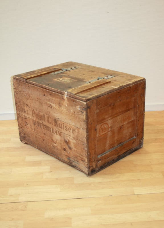 potlood mini Aanpassingsvermogen Vintage houten kist antique pine chest Van Gils Antiek
