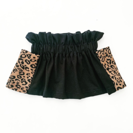 Fab Kids | Handmade Paperbag  Skirt Zwart/Leopard