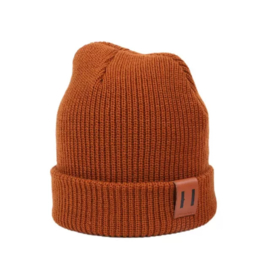 Baby beanie cognac