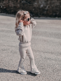 Fab Kids | Handmade Flared Legging Rib Beige Melagne