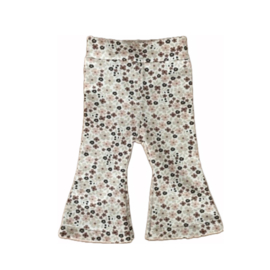 Fab Kids | Handmade Flared Legging Bloemen gebroken wit