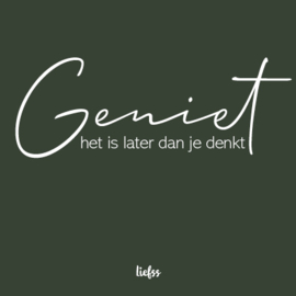 Magneet Geniet... - groen - 7 x 7 cm