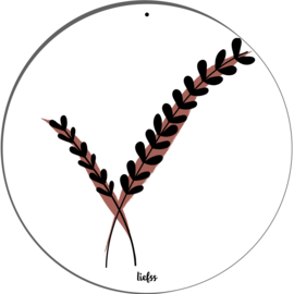 Muurcirkel roestbruin - illustratie gras
