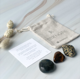 STRENGTH * tiger's eye * dalmatian jasper * labradorite * (3 bags)