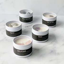 Scented Candles & Gemstones SET (5x 6 cans)