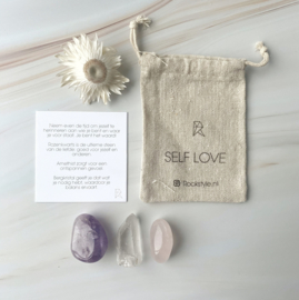 SELF LOVE * rosequartz * rock crystal * amethyst * (3 bags)