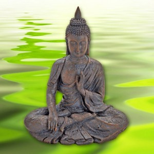 Zittende Boeddha bruin 30x11x25 cm