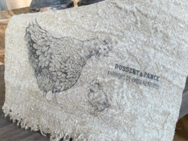 Shabby doek kip met kuiken 30x45cm