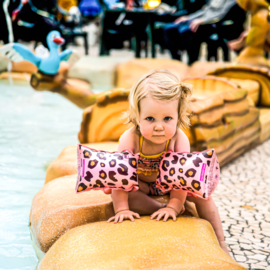 Swim Essentials zwembandjes | Rosé gouden Panterprint | 0-2 jaar