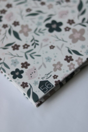 Babyboek bloemenprint linnen cover