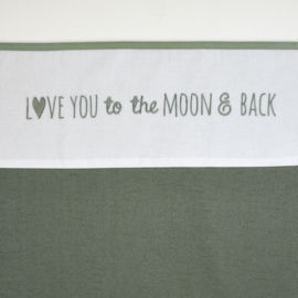Meyco wieglaken 'Love you to the moon & back' | Forest Green