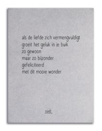 Grijsboard gedicht Zwangerschap