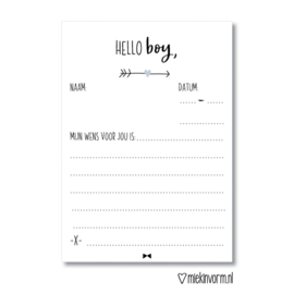 Babyshower invulkaarten boy