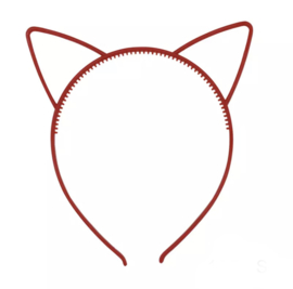 Haarband kattenoortjes rood