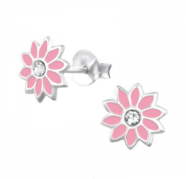 Roze bloem met kristal