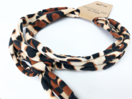 Knoop haarbandje leopard