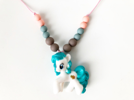 Kinderketting unicorn blauw