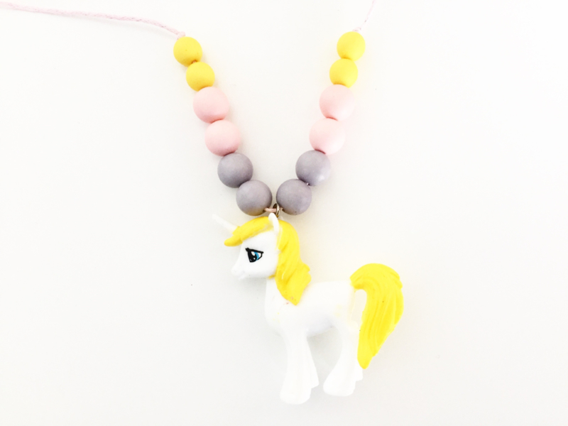 Kinderketting unicorn  geel