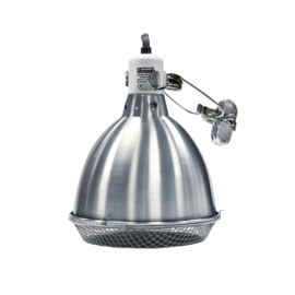 ARCADIA REFLECTOR MET KLEM EN KERAMISCHE E27 FITTING 20 CM RVS
