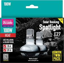 Arcadia solar basking spotlight 100 watt twin pack