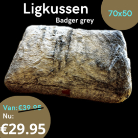Boony 'Est 1941' ligkussen badger grey, 70x50 cm.