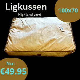 Est 1941’ ligkussen highland sand, 100×70 cm.