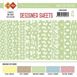 Card Deco - Designer Sheets - Sweet Pet-Meigroen CDDSMG004