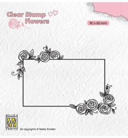 Nellie FLO019 - Rectangle frame with roses