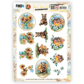 3D Push Out - Yvonne Creations - Bee Honey - Brown Bear SB10751