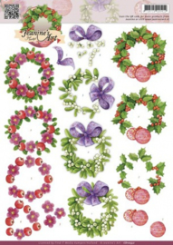 3D Knipvel - Jeanines Art - Christmas Wreaths CD10552