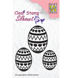 Nellie clear stamp SIL028 - Easter Eggs