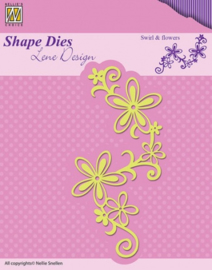 Shape Dies - Lene Design - Nellie Swirl & flowers SDL028
