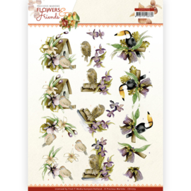 3D Cutting Sheet - Precious Marieke - Flowers and Friends - Purple Flowers CD11773