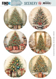 Push Out Scenery - Card Deco Essentials - Christmas Tree Round CDS10178