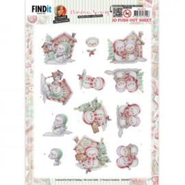3D Push-Out - Yvonne Creations - Christmas Scenery - Snowman SB10816