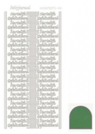 Hobby dots sticker Hartelijk Gefeliciteerd mirror Green STDMHG02