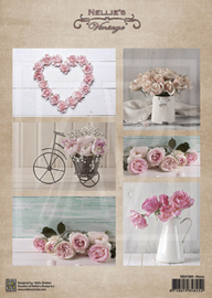 Vintage decoupage sheets Wedding roses NEVI080