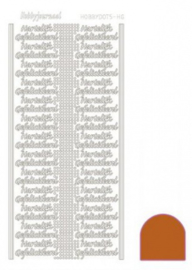 Hobby dots sticker Hartelijk Gefeliciteerd mirror Copper STDMHG0B